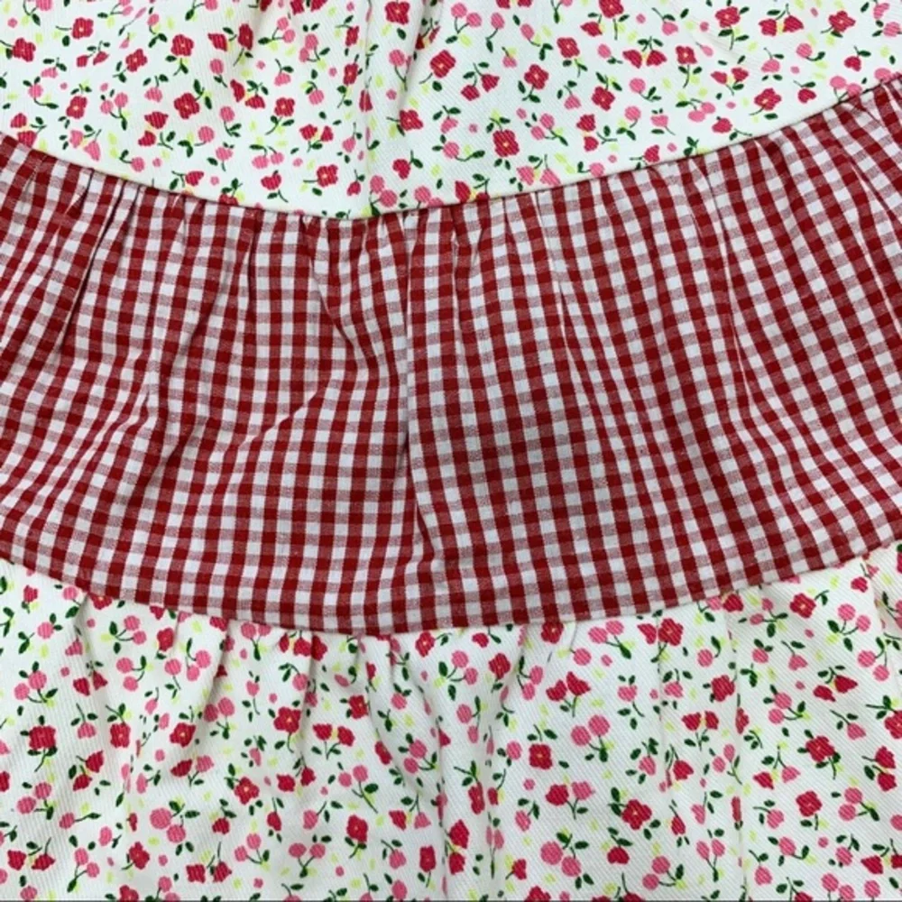 NWT Coco Bonbons Tiered Gingham Floral Skirt 2 2T
